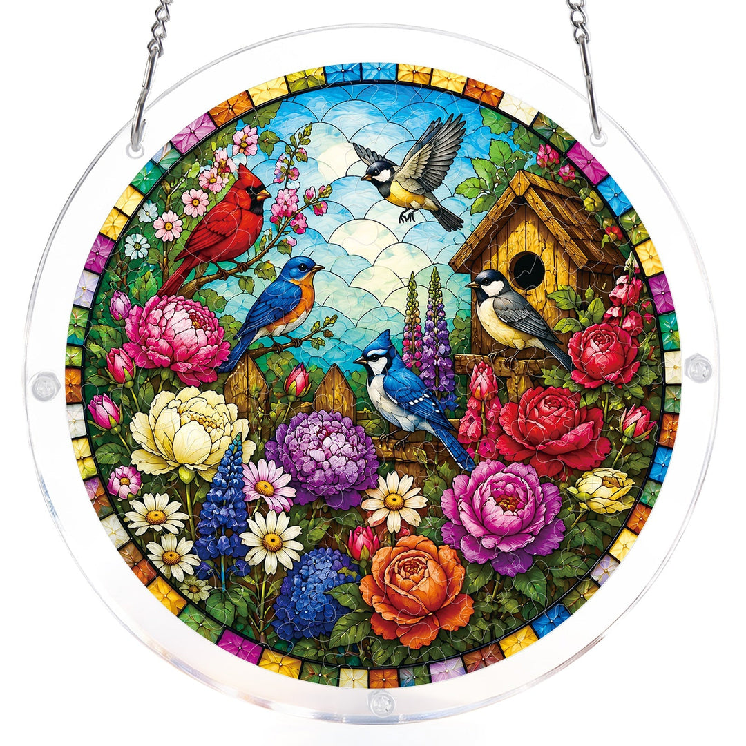 Garden Songbirds Light Suncatcher-Acrylic Window Art