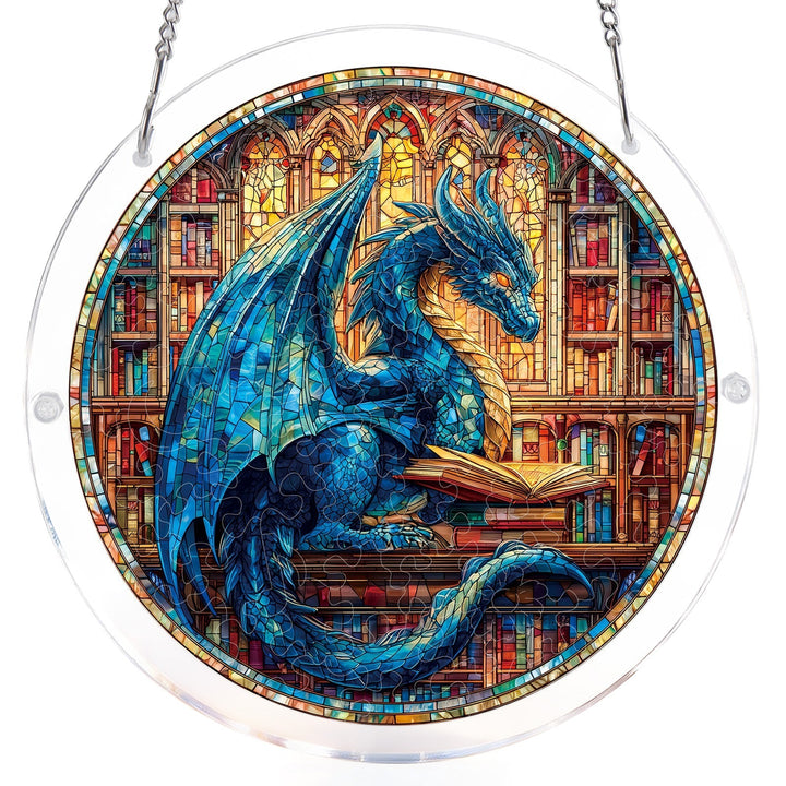 The Blue Dragon Library Light Suncatcher-Acrylic Window Art