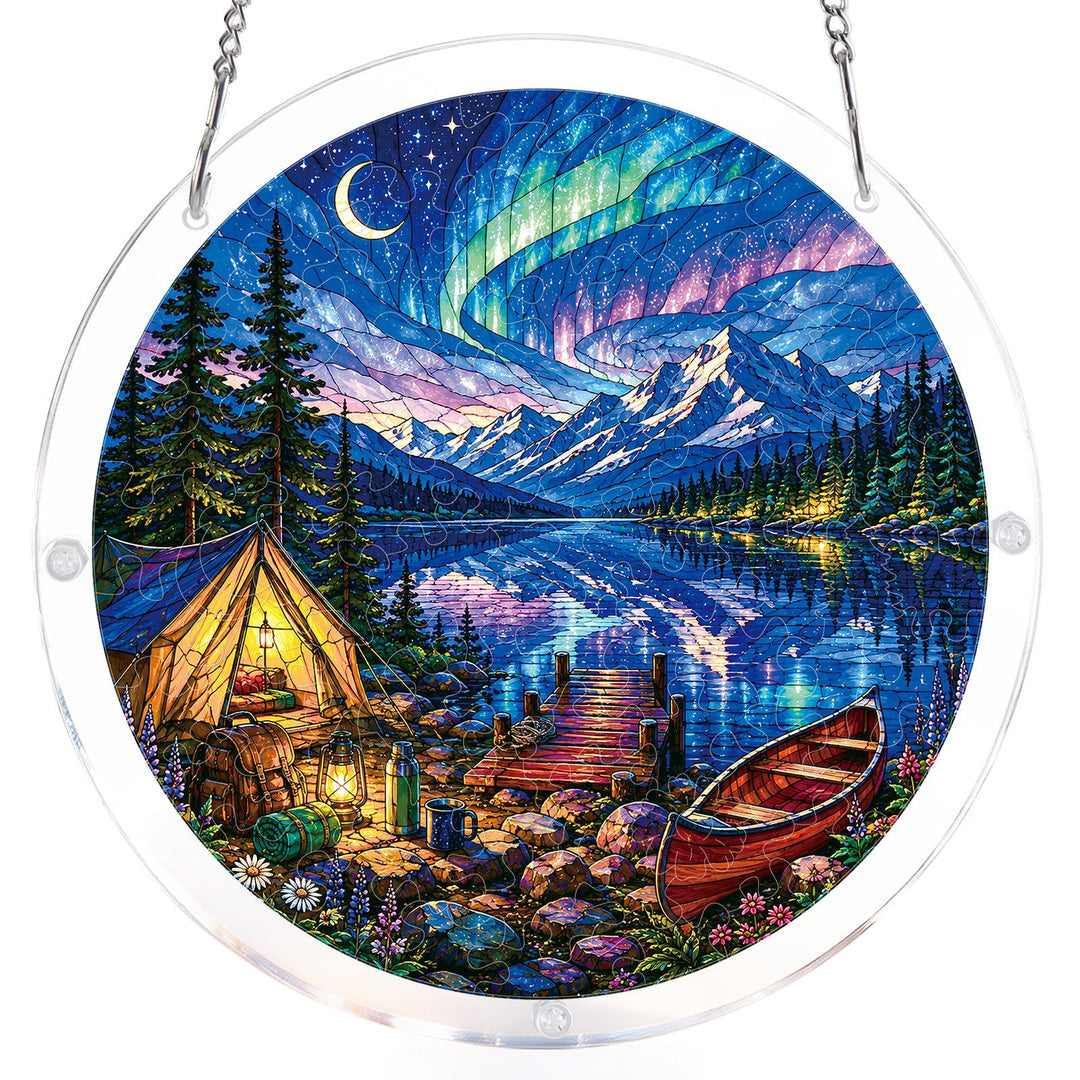 Aurora Lakeside Camping Light Suncatcher-Acrylic Window Art