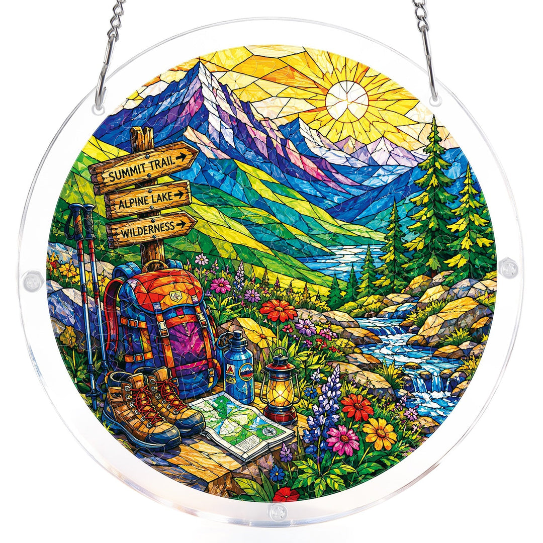 Sunlit Mountain Trail Light Suncatcher-Acrylic Window Art