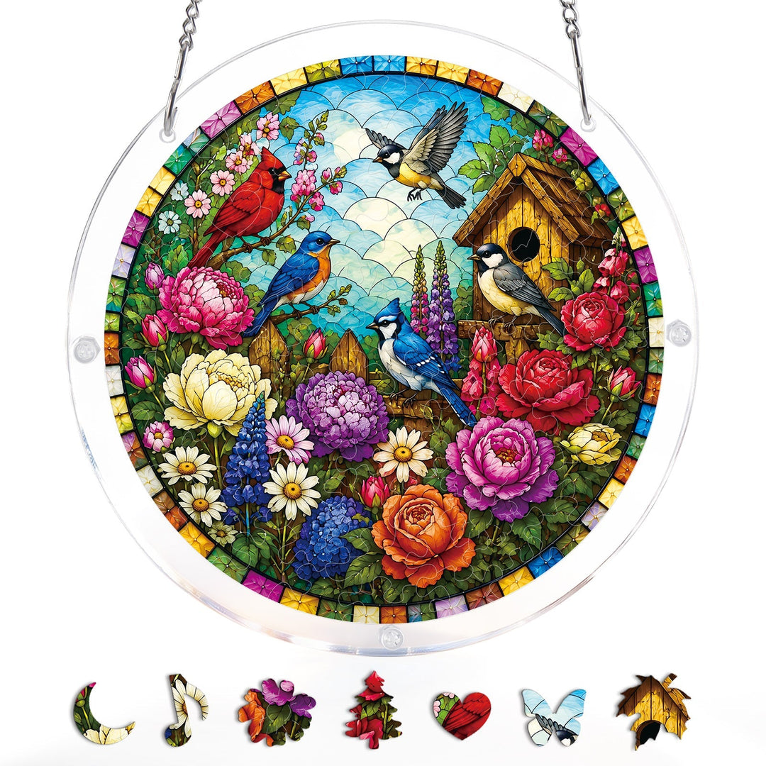Garden Songbirds Light Suncatcher-Acrylic Window Art