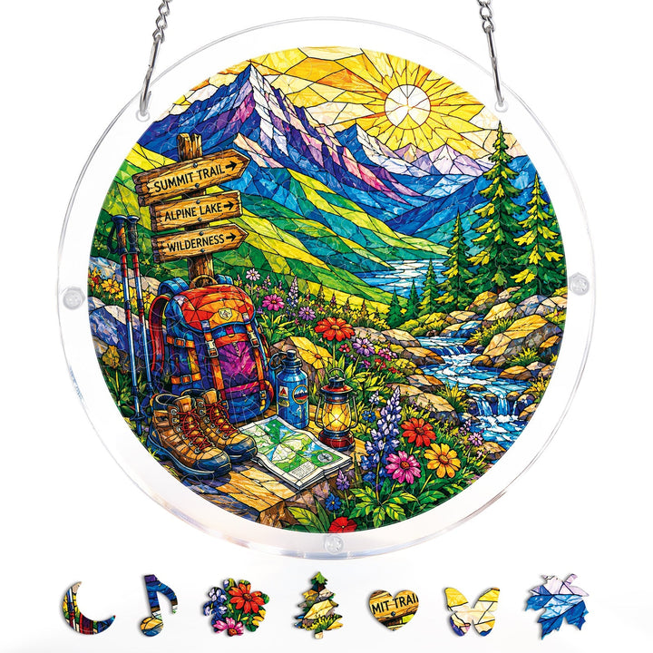 Sunlit Mountain Trail Light Suncatcher-Acrylic Window Art