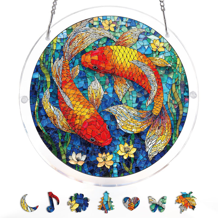 Koi Dream Pond Light Suncatcher-Acrylic Window Art