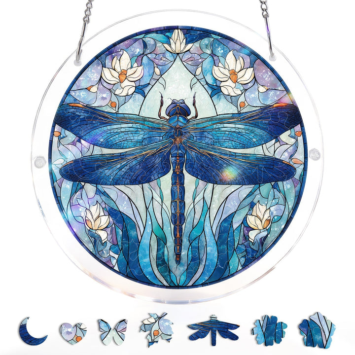 Moonlit Dragonfly Light Suncatcher-Acrylic Window Art