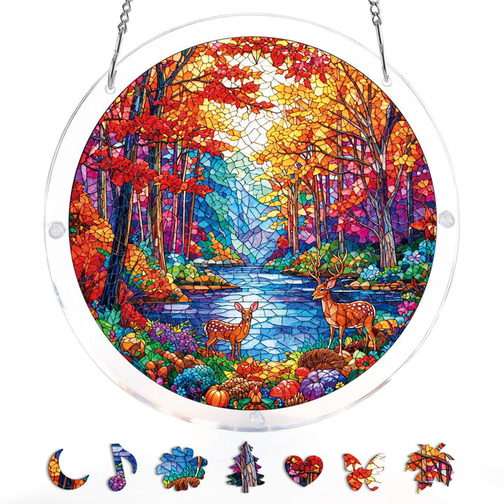 Deer in the Forest Light Suncatcher-Acrylic Window Art