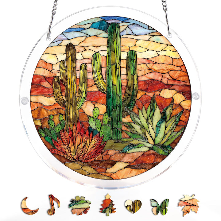 Sunset Cactus Light Suncatcher-Acrylic Window Art