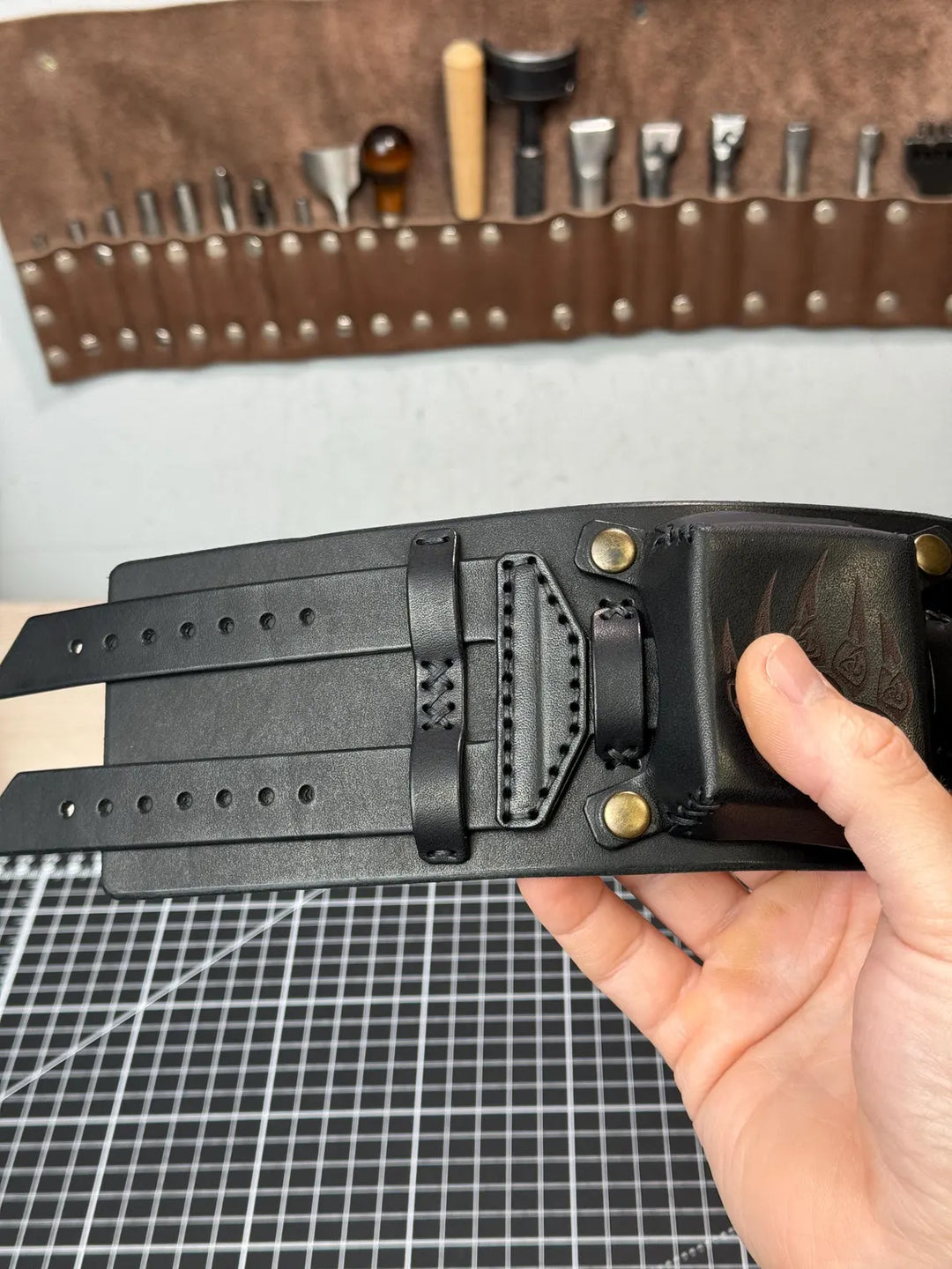 Vintage Cuff Watch Band with Protective Flap – Handmade Strap for Apple Watch