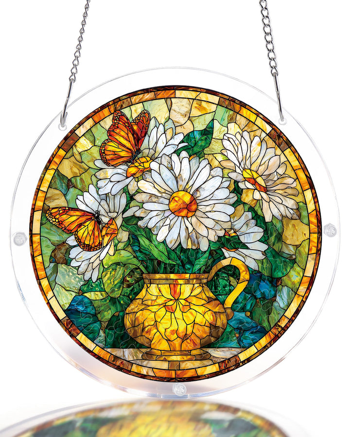 Daisy Butterfly Garden Light Suncatcher-Acrylic Window Art