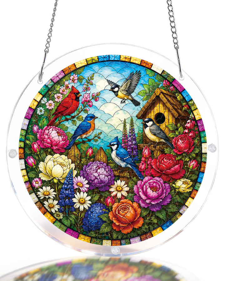 Garden Songbirds Light Suncatcher-Acrylic Window Art