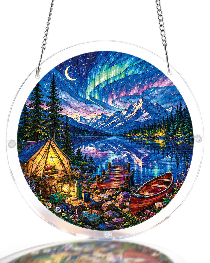 Aurora Lakeside Camping Light Suncatcher-Acrylic Window Art