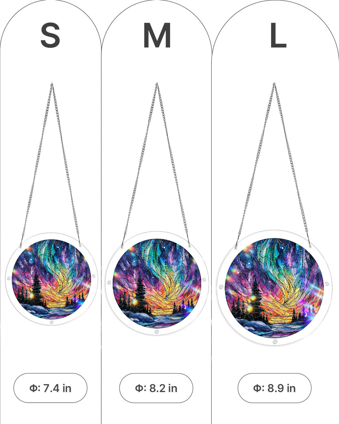 Snowy Aurora Night Light Suncatcher-Acrylic Window Art