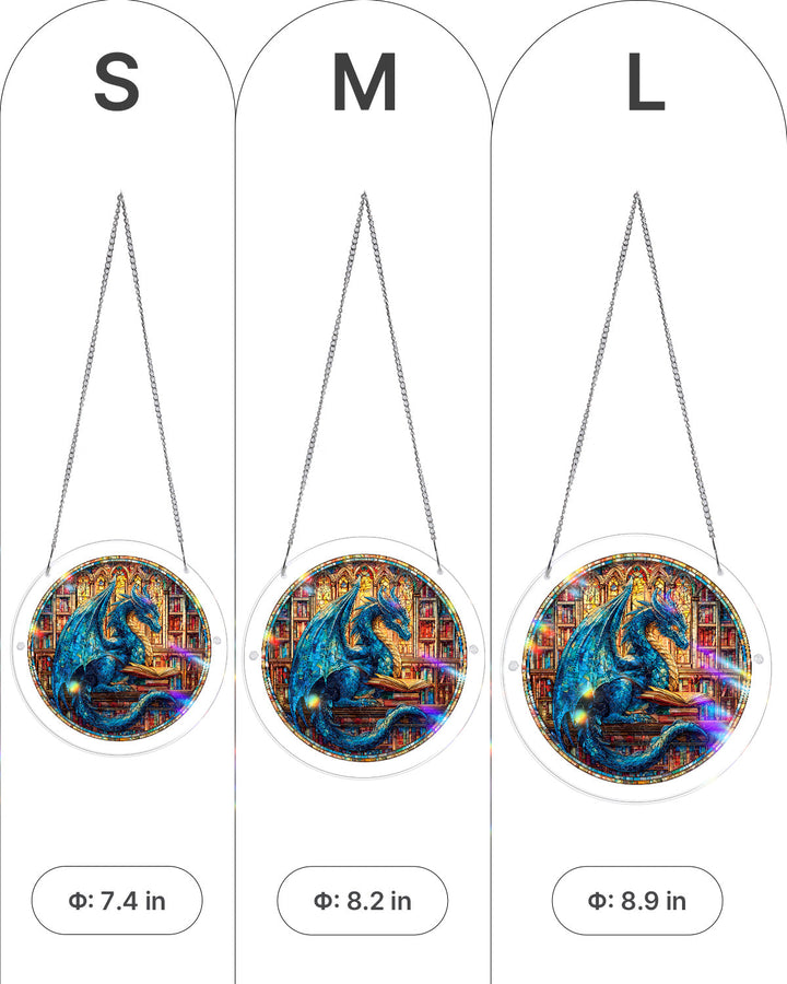 The Blue Dragon Library Light Suncatcher-Acrylic Window Art