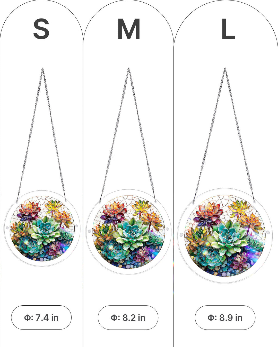 Dreamy Succulent Garden Light Suncatcher-Acrylic Window Art