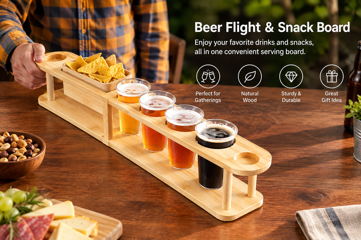 🍻Wooden Beer Flight Tasting Stand