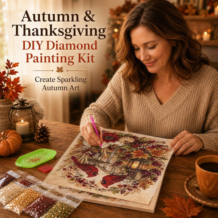🍂 LAST DAY 49% OFF – Premium 3D Pearl Autumn & Thanksgiving Diamond Painting Art Kit  🍁🦃💎