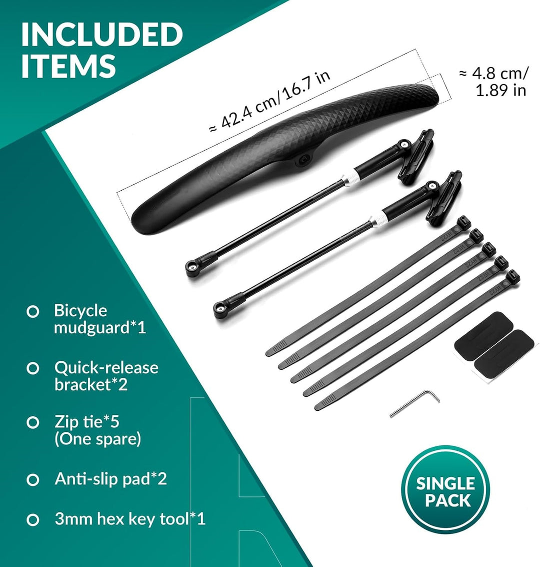 Adjustable Bike Fenders – Lightweight Front & Rear Mudguards