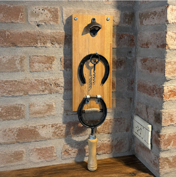 Wall-Mounted Horseshoe Bottle Opener