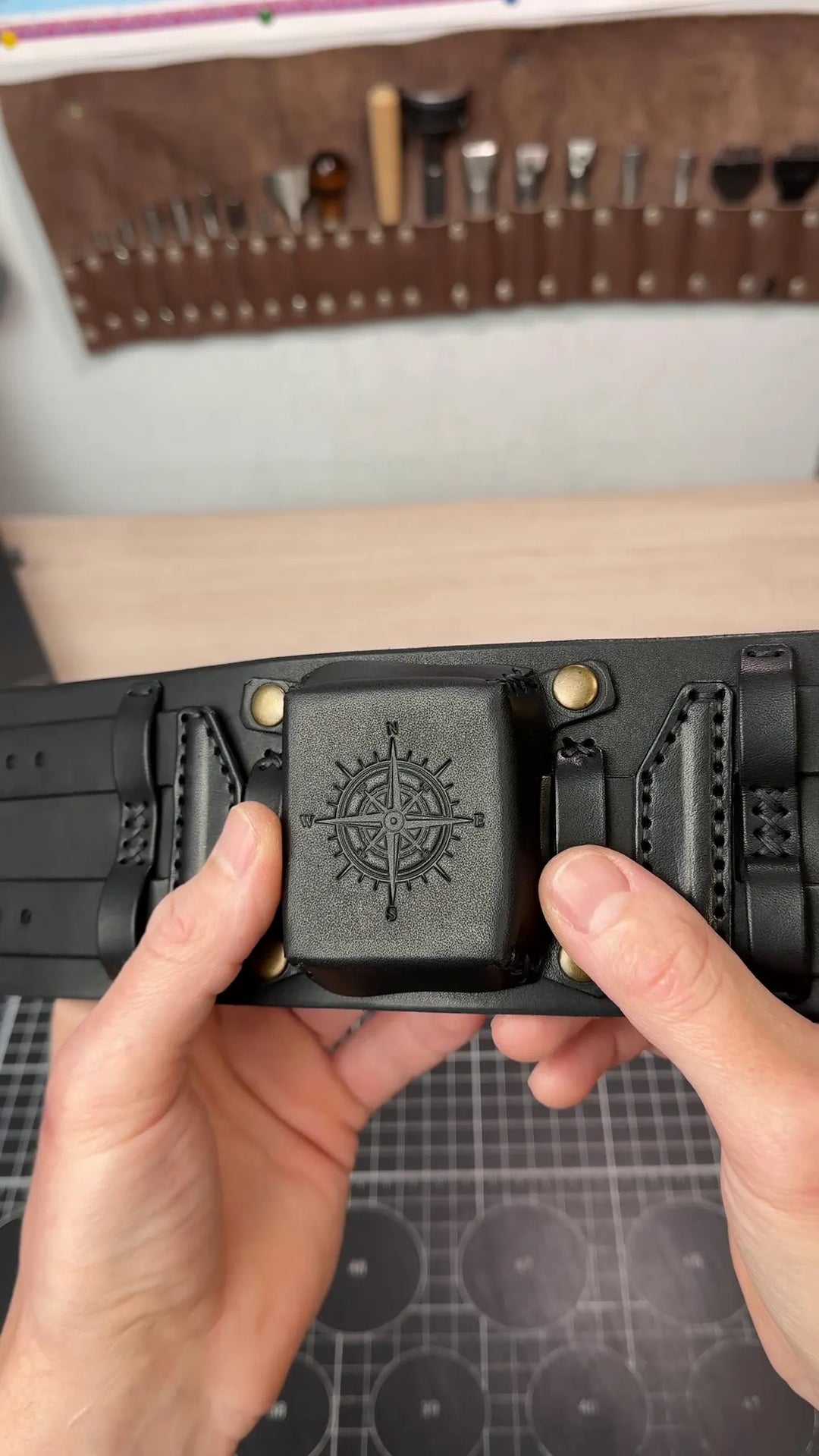 Vintage Cuff Watch Band with Protective Flap – Handmade Strap for Apple Watch
