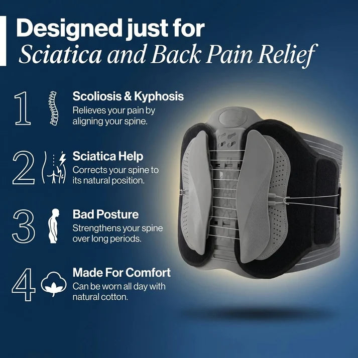 Adjustable Lumbar Support Belt – Ergonomic Waist & Back Support