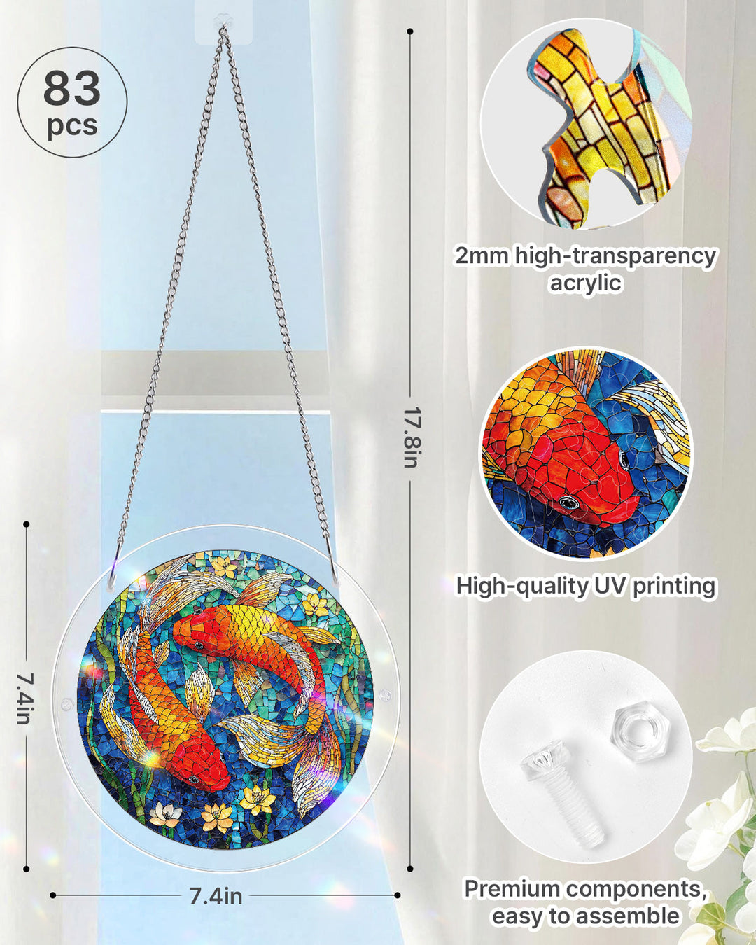 Koi Dream Pond Light Suncatcher-Acrylic Window Art