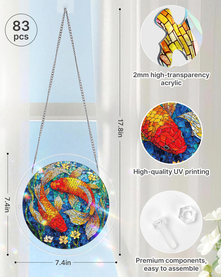 Koi Dream Pond Light Suncatcher-Acrylic Window Art