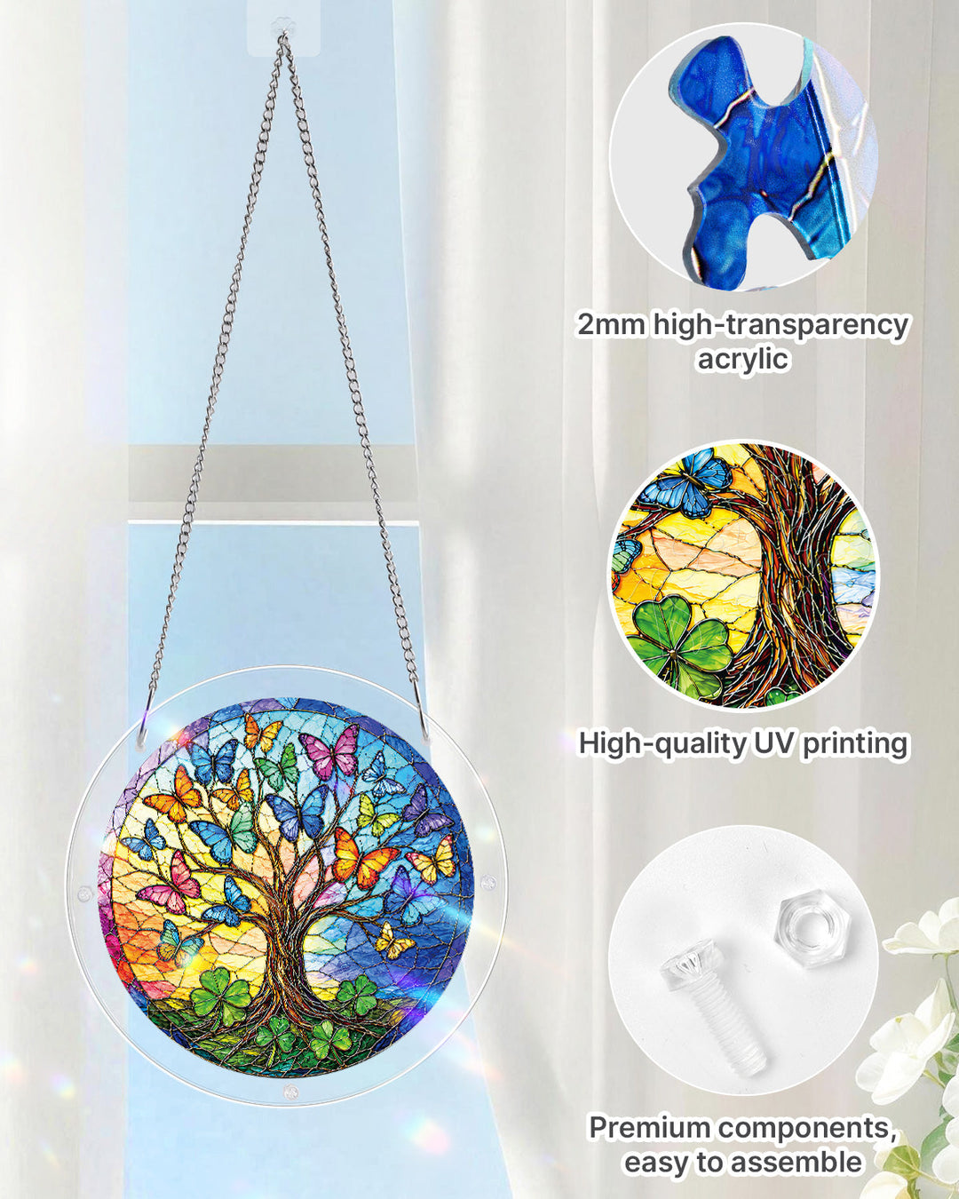 Butterfly Dream Tree Light Suncatcher-Acrylic Window Art
