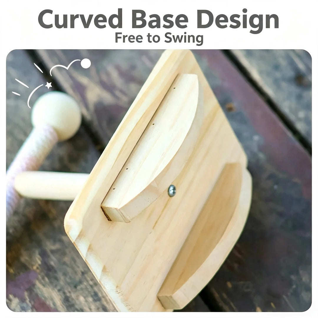 🐦Wooden Rocking Bird Perch – Natural Balance Playground for Small Birds