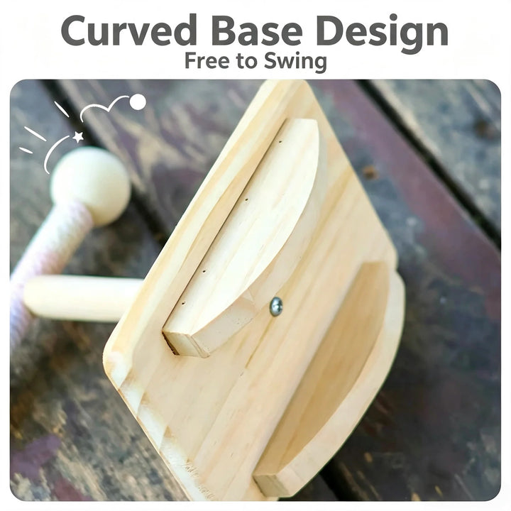 🐦Wooden Rocking Bird Perch – Natural Balance Playground for Small Birds