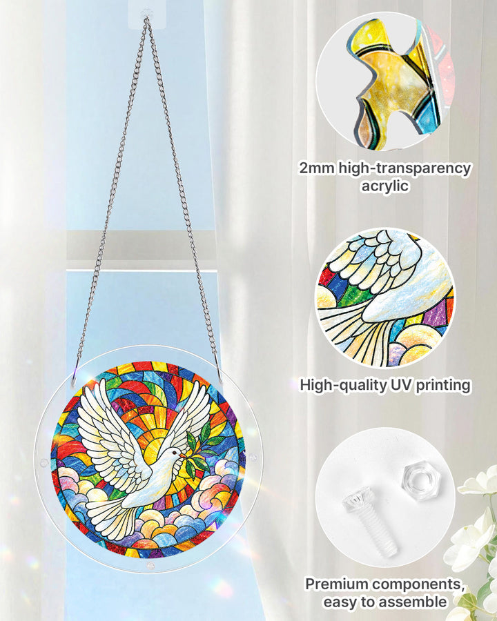 Dove of Dawn Light Suncatcher-Acrylic Window Art
