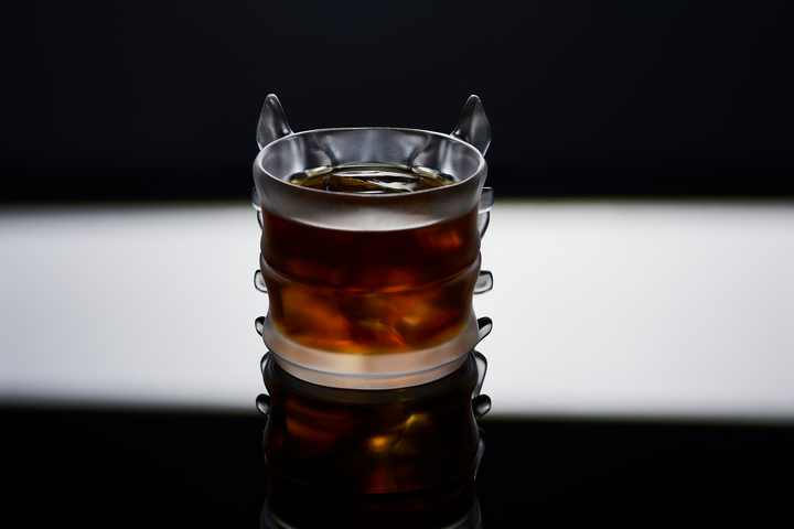 🥃Sculptural Spine-Inspired Crystal Glass — Handmade Art Drinkware