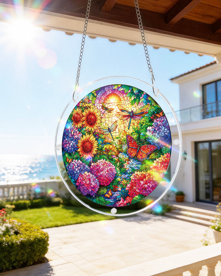 Golden Butterfly Garden Light Suncatcher-Acrylic Window Art