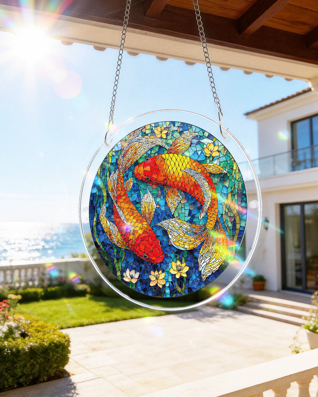Koi Dream Pond Light Suncatcher-Acrylic Window Art