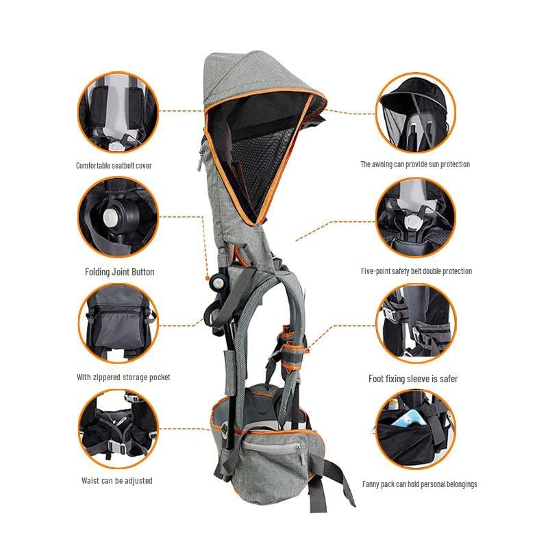 👨‍👩‍👧Outdoor Shoulder Child Carrier with Supportive Seat