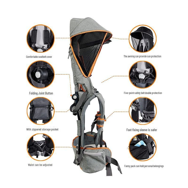 👨‍👩‍👧Outdoor Shoulder Child Carrier with Supportive Seat