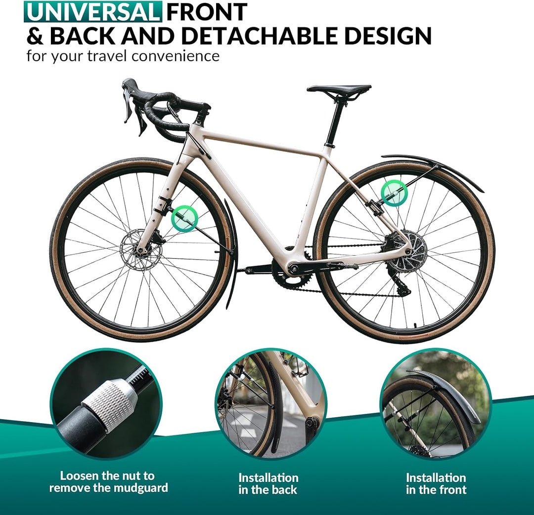 Adjustable Bike Fenders – Lightweight Front & Rear Mudguards