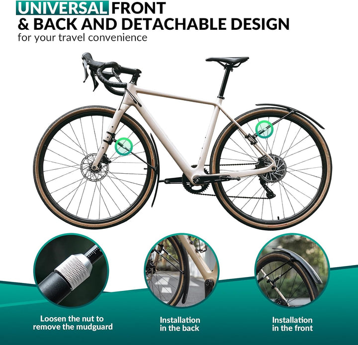 Adjustable Bike Fenders – Lightweight Front & Rear Mudguards