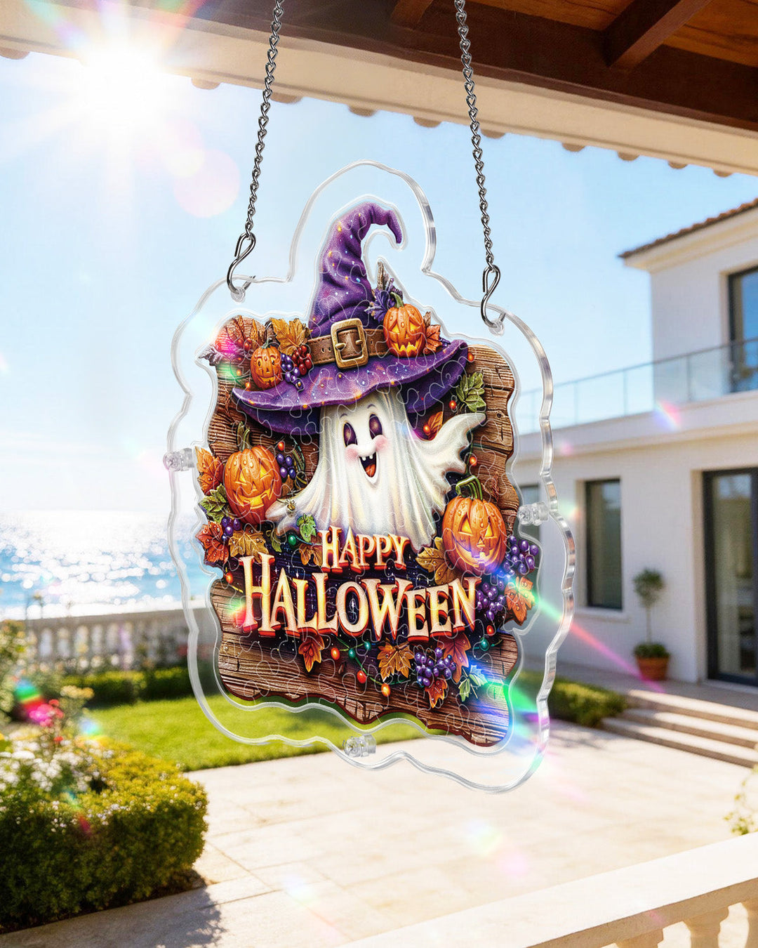 Halloween Ghost Light Suncatcher-Acrylic Window Art