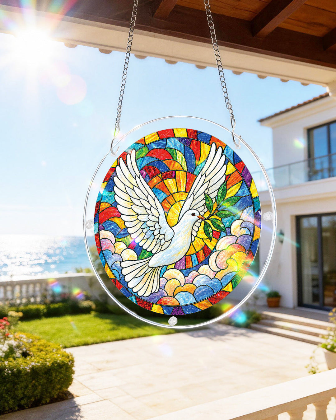 Dove of Dawn Light Suncatcher-Acrylic Window Art