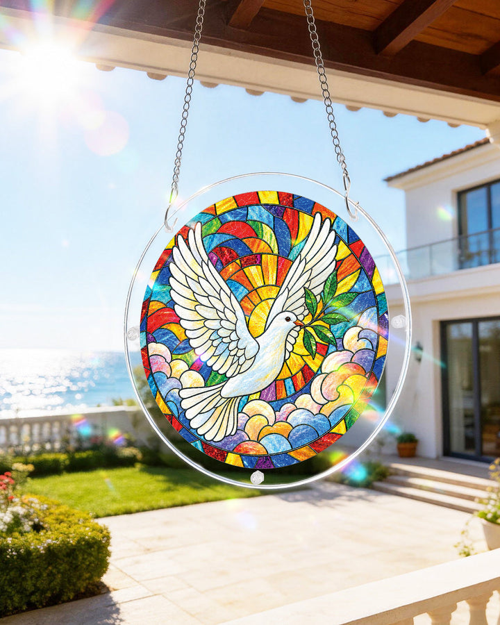 Dove of Dawn Light Suncatcher-Acrylic Window Art