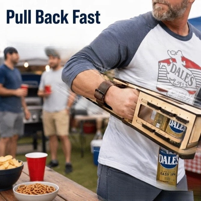 🍺Wooden Beer Can Carrier with Extended Handle