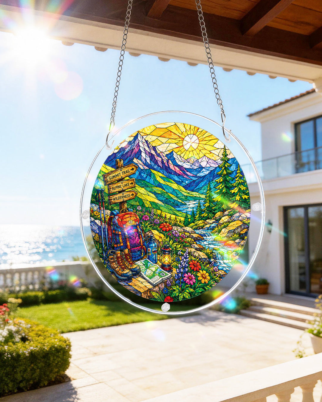 Sunlit Mountain Trail Light Suncatcher-Acrylic Window Art
