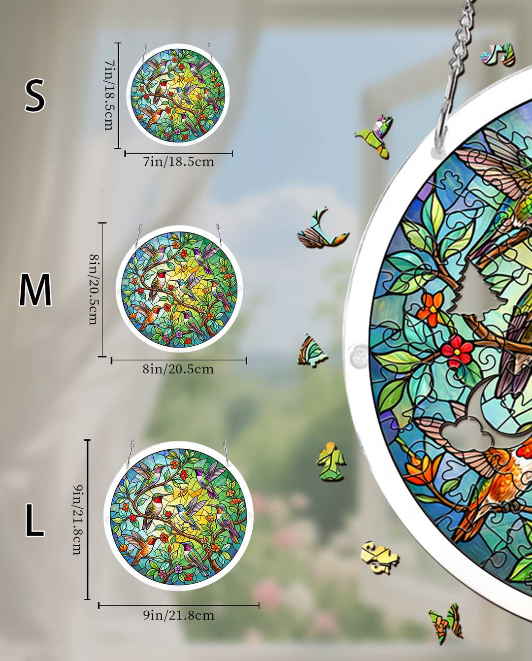 Acrylic Jigsaw Puzzle Suncatcher - Emerald Forest Prism