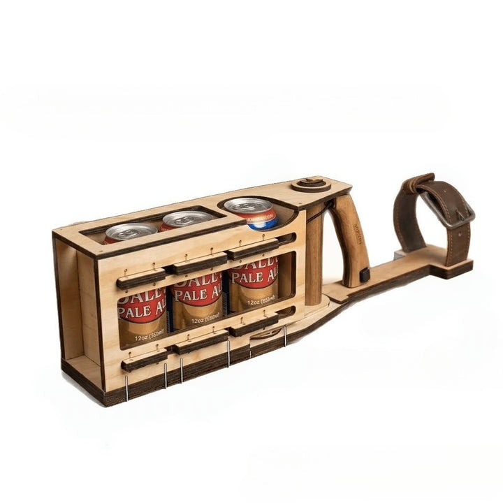 🍺Wooden Beer Can Carrier with Extended Handle