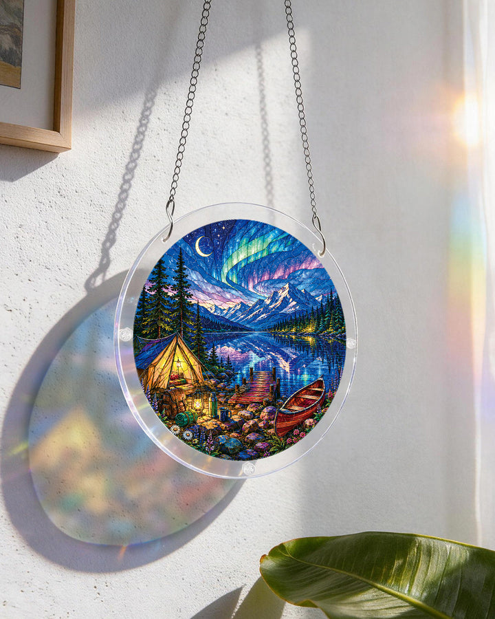 Aurora Lakeside Camping Light Suncatcher-Acrylic Window Art