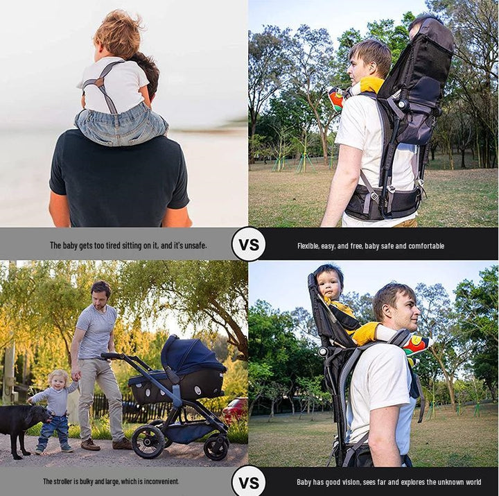 👨‍👩‍👧Outdoor Shoulder Child Carrier with Supportive Seat