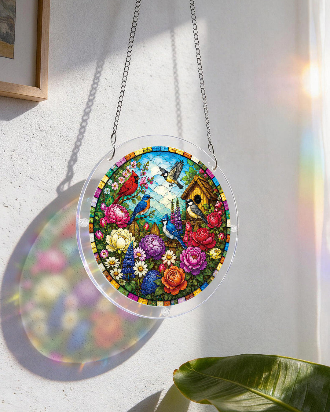 Garden Songbirds Light Suncatcher-Acrylic Window Art
