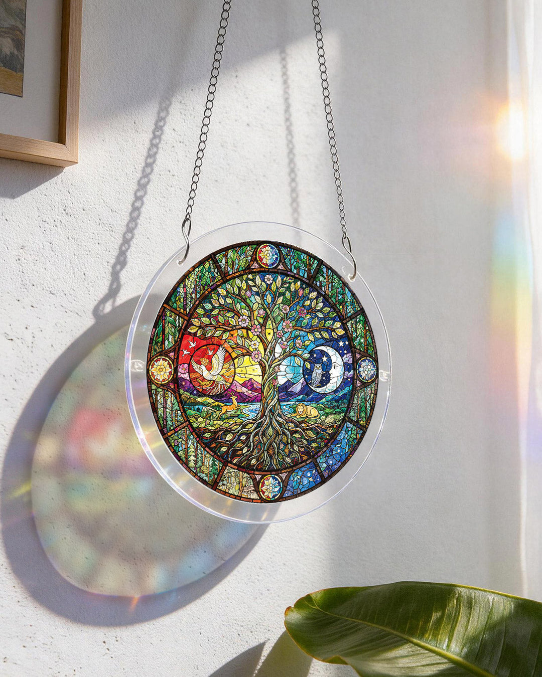 Tree of Day and Night Light Suncatcher-Acrylic Window Art