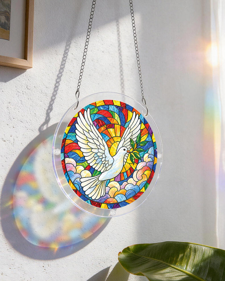 Dove of Dawn Light Suncatcher-Acrylic Window Art