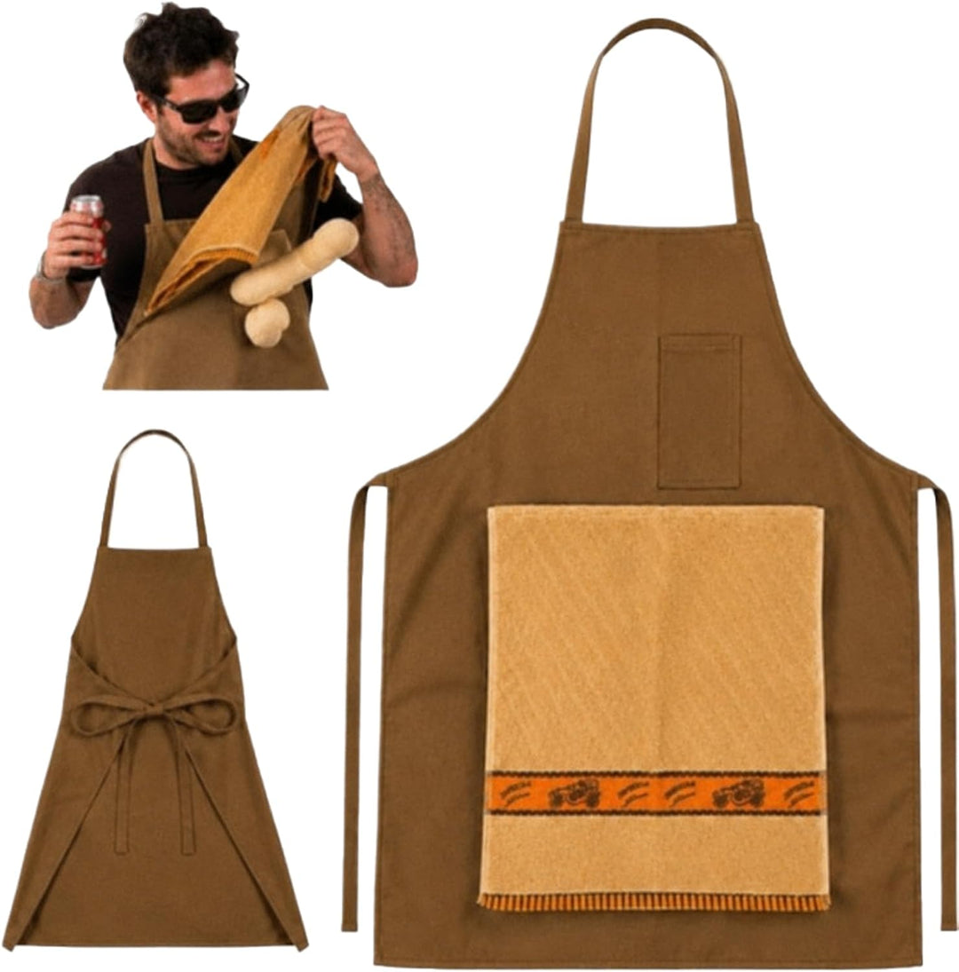 🤣The Ultimate Prank Apron for Men – Hidden Surprise Pocket Cooking Apron