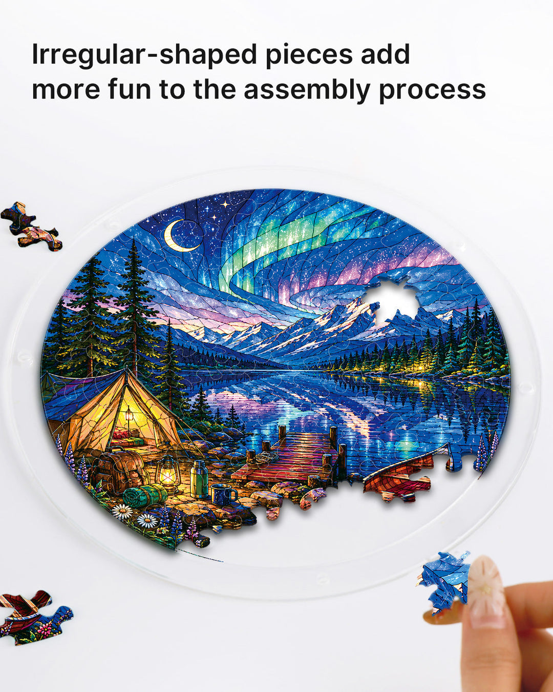 Aurora Lakeside Camping Light Suncatcher-Acrylic Window Art